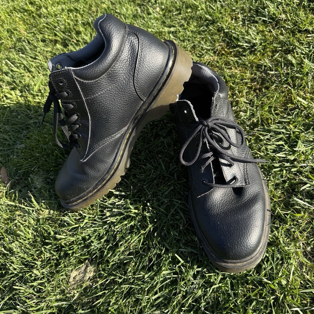Dr. Martens Harrisfield Boots Mens Size 12 Black Leather Work Combat Cushioned - Picture 5 of 6